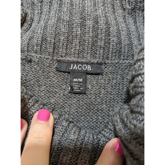 Jacob Women's Gray Wool Cowl Neck Long Sweater Vest Size Medium - Picture 5 of 9